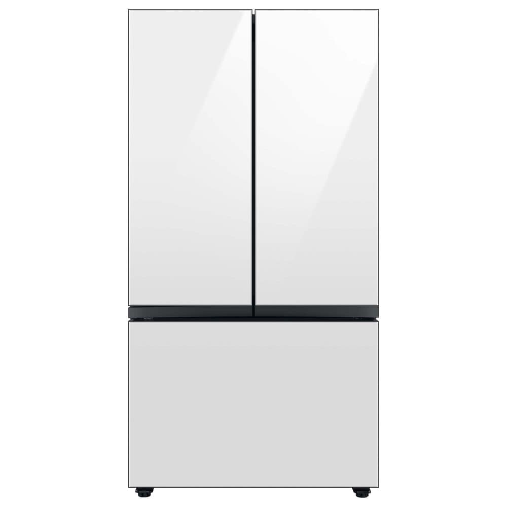 Samsung Bespoke 24 Cu. Ft. French Door Refrigerator with Beverage Center - White Glass Panels Included, , large