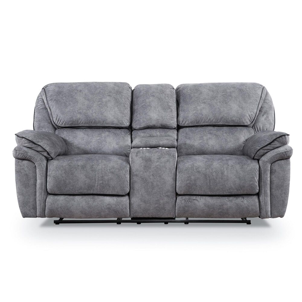 Furniture of America Byron 2-Piece Manual Reclining Living Room Set in Gray, , large