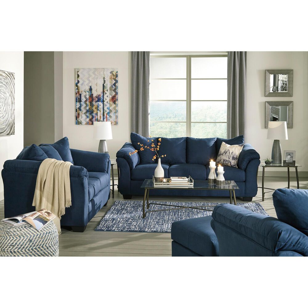 Signature Design by Ashley Darcy Ottoman in Blue, , large