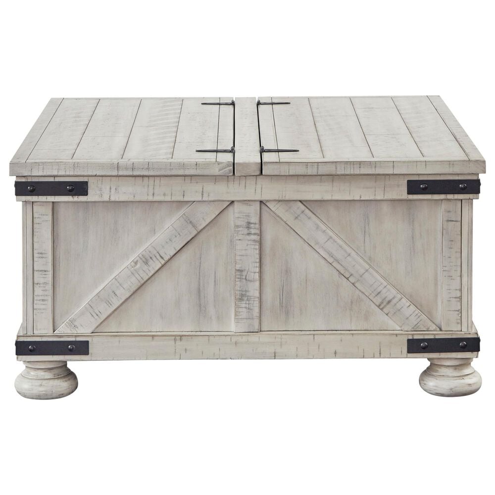Signature Design by Ashley Carynhurst Cocktail Table with Storage in Whitewash, , large