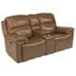 Flexsteel Fenwick Power Loveseat with Console and Headrest in Light Brown, , large