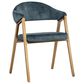 37B Burgos Dining Chair with Blue Cushion in Brushed Gold, , large