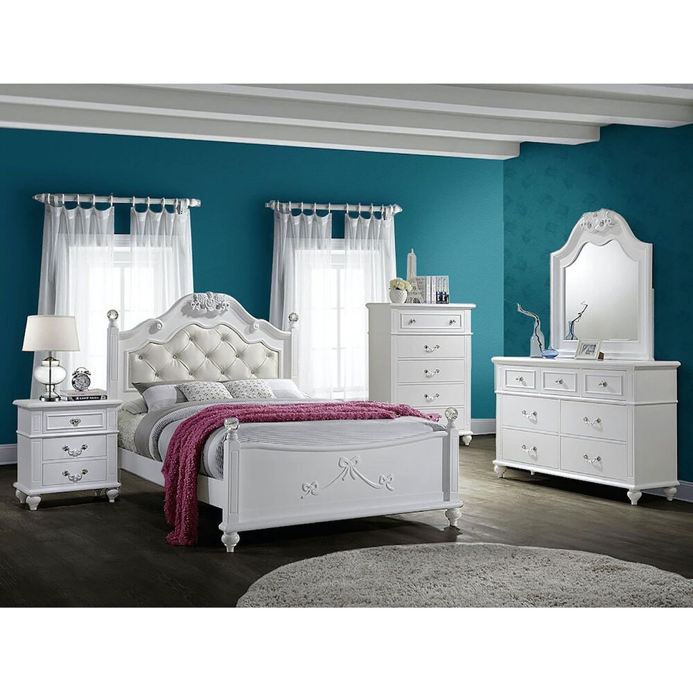 Mayberry Hill Alana 5-Piece Full Bedroom Set in White Lacquer, , large