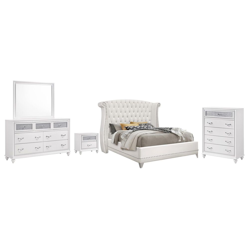 Pacific Landing Barzini 5-Piece Cal King Bed Set in White, , large