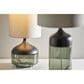 Adesso Marina Tall Table Lamp in Black and Smoked Glass, , large