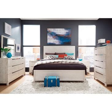Legacy Classic 11 West 5-Piece King Panel Bedroom Set in Cashmere White, , large