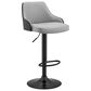 Armen Living Asher Adjustable Barstool in Gray and Black, , large