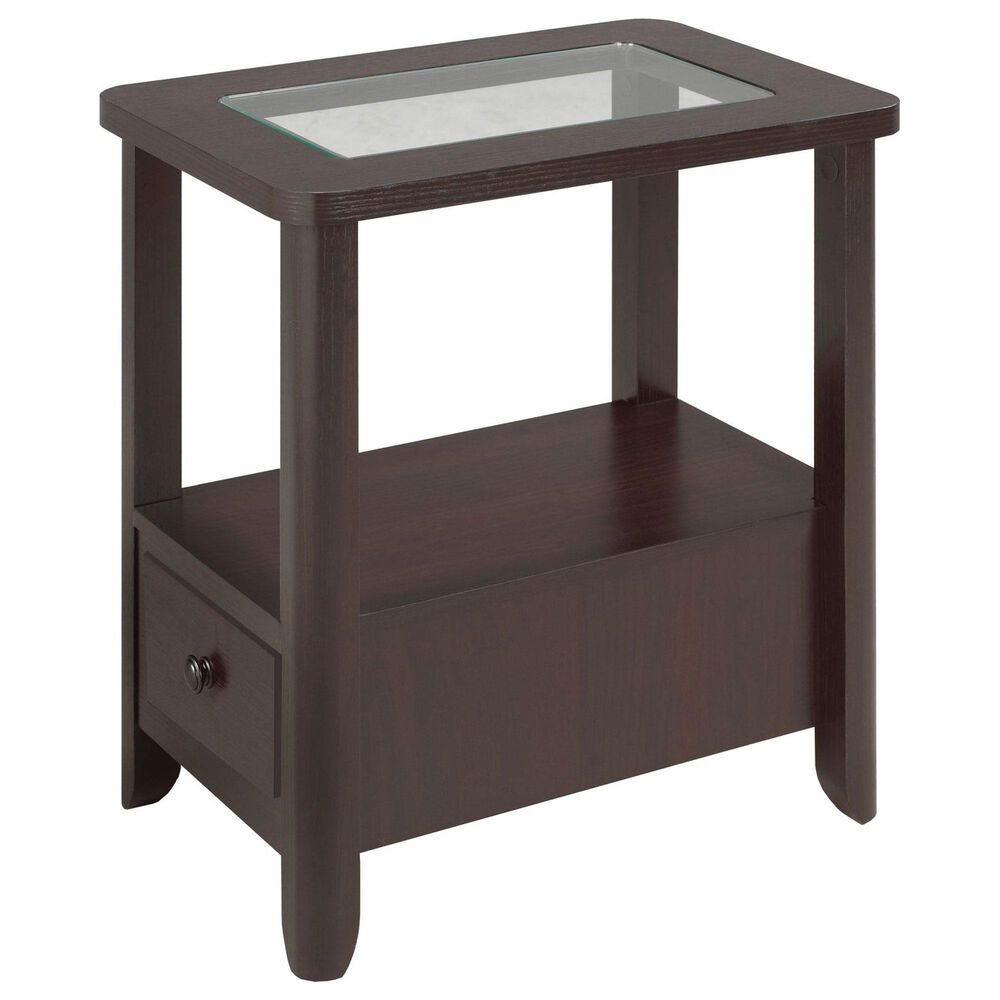 Brassex 1-Shelf Accent Table in Dark Cherry, , large