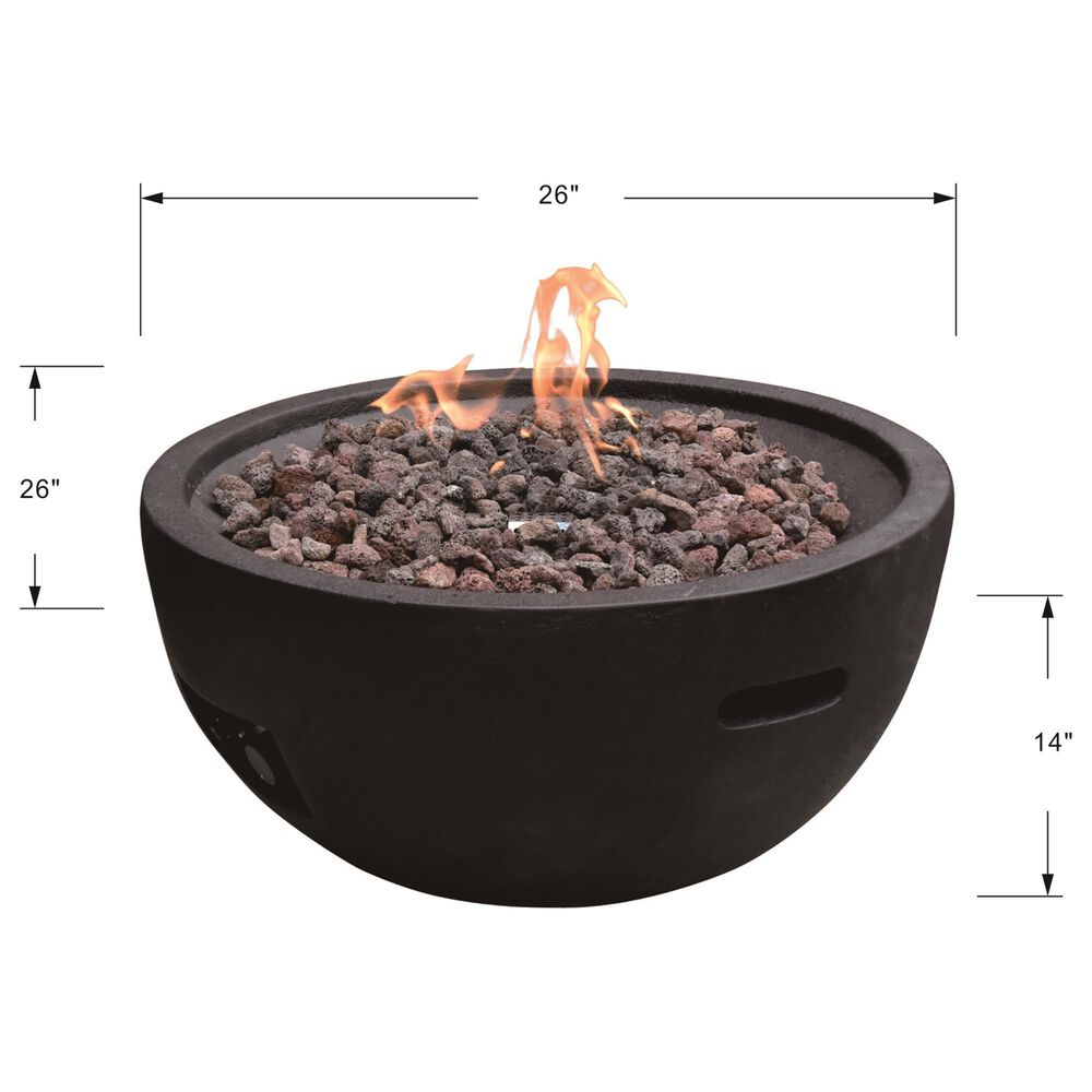 Elementi Fire Jefferson Round Liquid Propane Fire Table in Black, , large