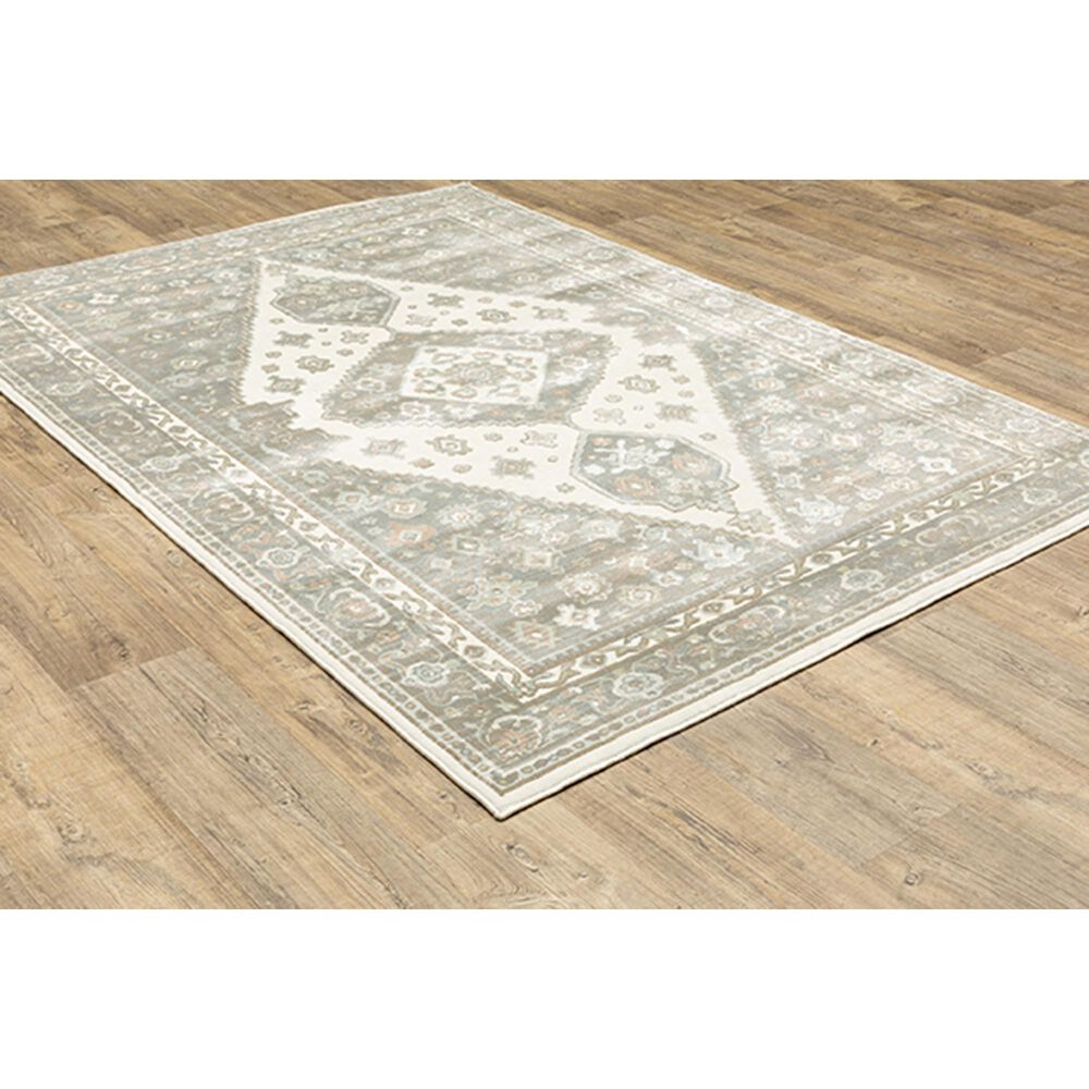 Oriental Weavers Capistrano Medallion 511E1 5&#39;3&quot; x 7&#39;6&quot; Ivory and Grey Area Rug, , large