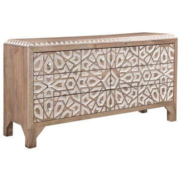 Home Trends & Design Tangiers 6-Drawer Dresser in Natural Oak and White, , large