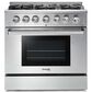 Thor 3-Piece Kitchen Package with 36" Freestanding Professional Gas Range, Under Cabinet Range Hood and Dishwasher in Stainless Steel, , large