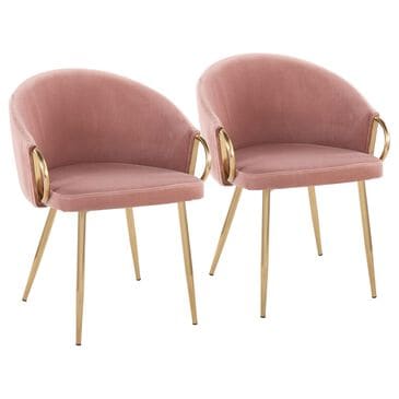 Lumisource Claire Accent Chair in Blush (Set of 2), , large