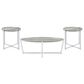 Mayberry Hill Landry Table Set in Grey and Chrome (Set of 3), , large