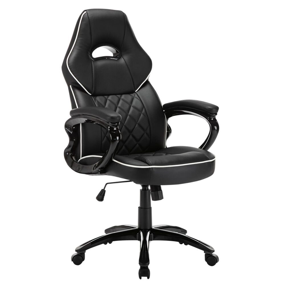 New Era Holding Group LTD Desk Chair in Black with White Trim, , large