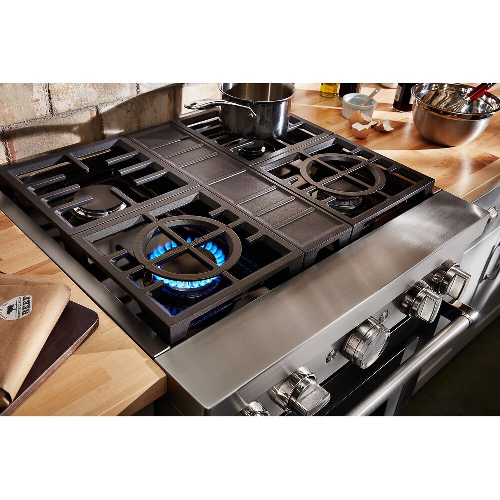 KitchenAid 4.1 Cu. Ft. Freestanding Gas Range with True Convection in Imperial Black, , large