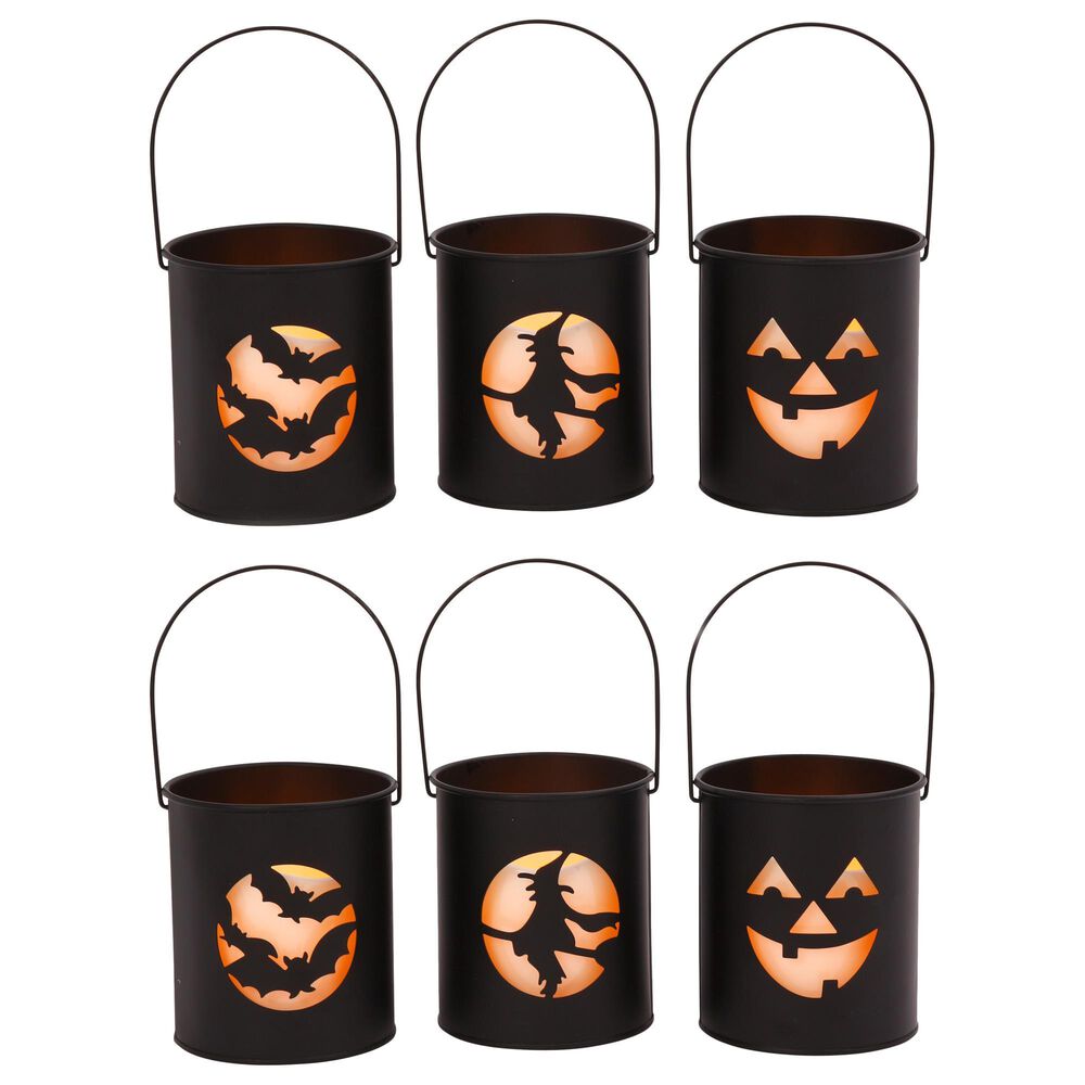 The Gerson Company Halloween Cutout Luminaries in Black (Set of 6), , large