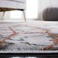 Safavieh Craft CFT877P 4" Square Grey and Orange Area Rug, , large