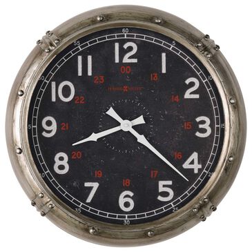 Howard Miller Riggs Wall Clock in Aged Silver and Black, , large