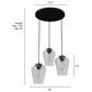 Hunter Vidria 3-Light Round Pendant Cluster in Matte Black, , large