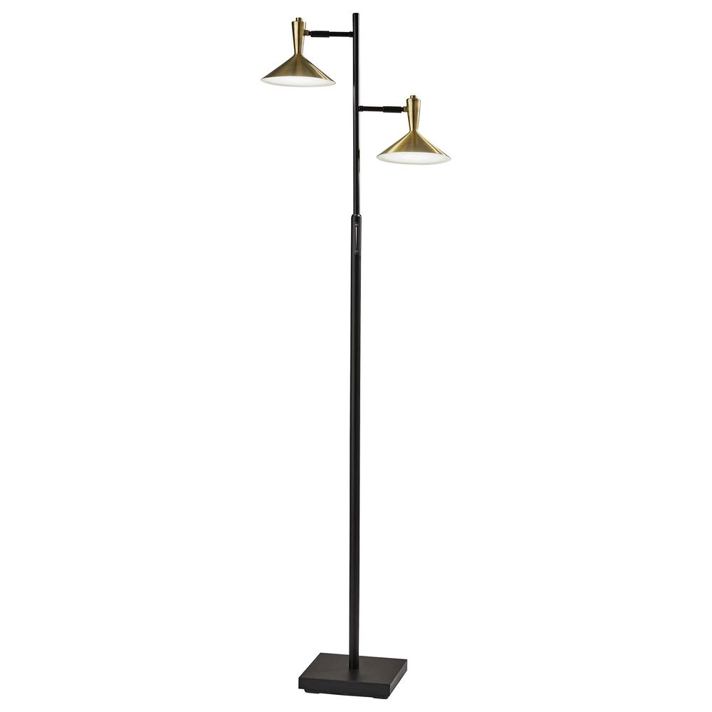 Adesso Lucas LED Tree Lamp in Black and Antique Brass, , large