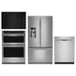 Maytag 4-Piece Kitchen Package with 36" French Door Refrigerator and Wall Oven Microwave in Stainless Steel, , large