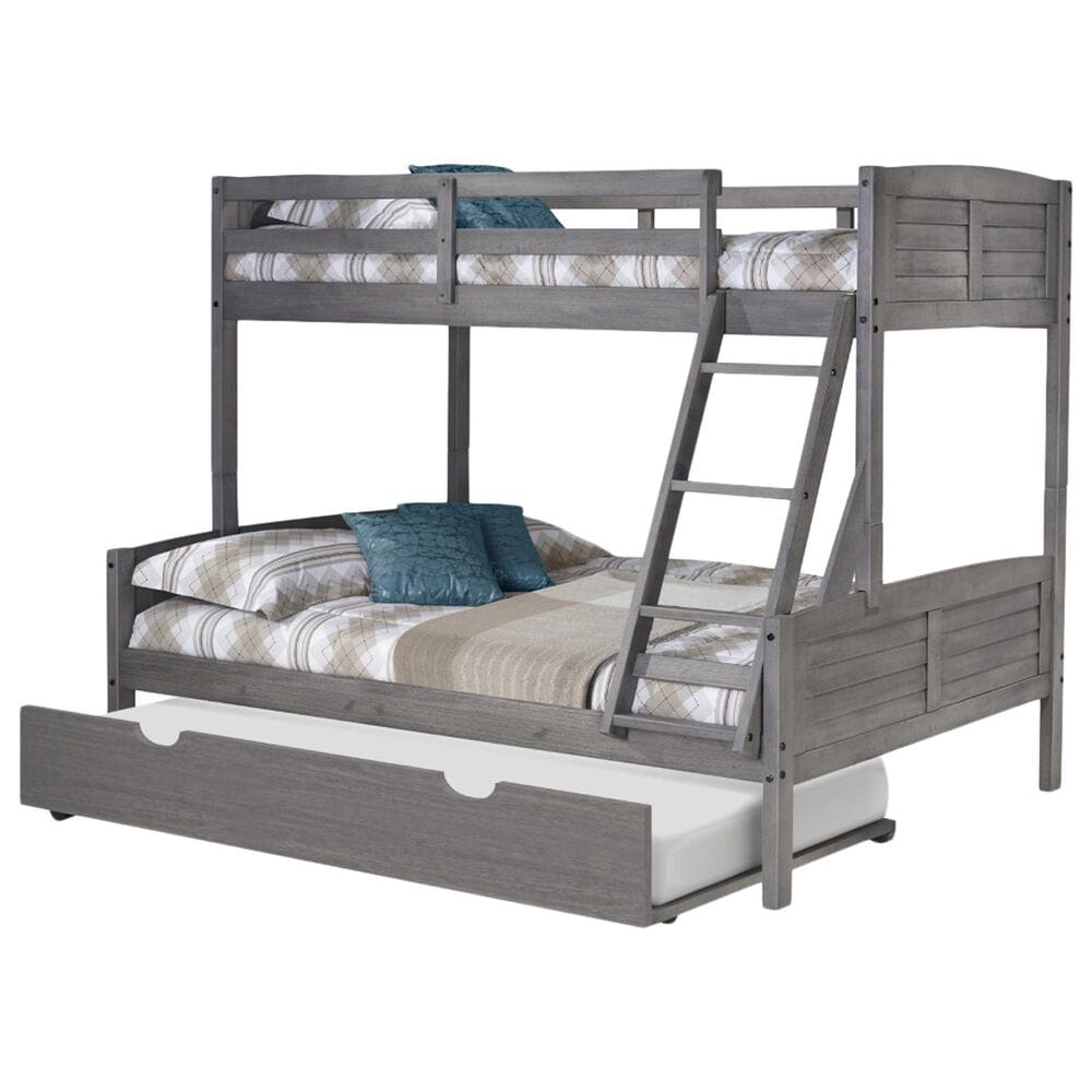 Forest Grove Louver Twin over Full Bunkbed with Trundle in Antique Grey, , large