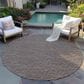 Dalyn Rug Company Laidley 10" Round Chocolate Indoor/Outdoor Area Rug, , large