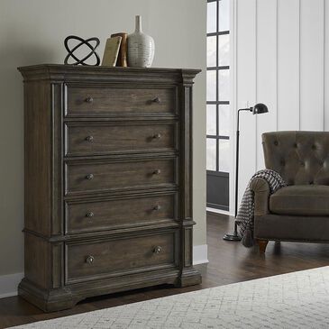 Chapel Hill Woodbury 5-Drawer Chest in Brown, , large