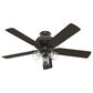 Hunter River Ridge 52" Outdoor Ceiling Fan with LED Lights in Noble Bronze, , large