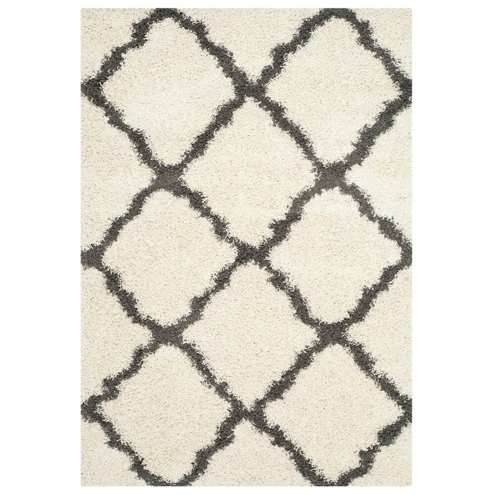 Safavieh Dallas Shag SGD257H-5 5"1" x 7"6" Ivory/Dark Grey Area Rug, , large