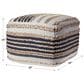 L.R. RESOURCES Decorative Pouf in Natural, Black and White, , large