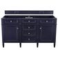 James Martin Brittany 60" Double Bathroom Vanity in Victory Blue with 3 cm Charcoal Soapstone Quartz Top, , large