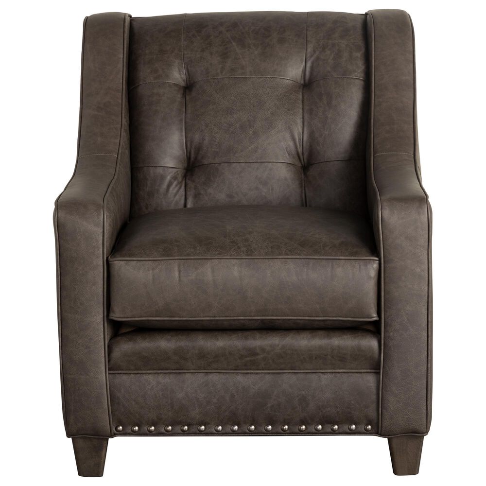 Smith Brothers Leather Suit Chair in Gray, , large