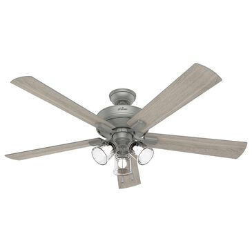 Hunter Crestfield 60" Ceiling Fan with LED Lights in Matte Silver, , large