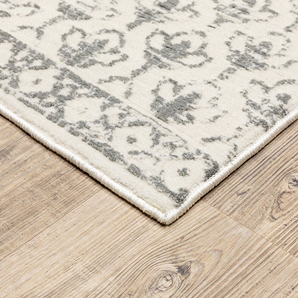 Oriental Weavers Capistrano Distressed 517C1 9&#39;10&quot; x 12&#39;10&quot; Ivory and Grey Area Rug, , large