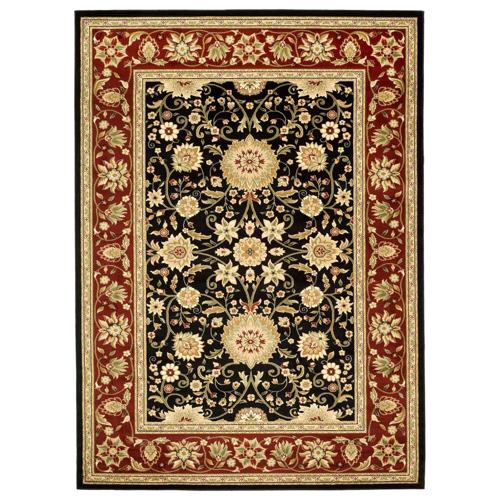 Safavieh Lyndhurst 10" x 14" Black and Red Area Rug, , large