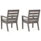 Signature Design by Ashley Hillside Barn Patio Dining Arm Chair in Brown (Set of 2), , large