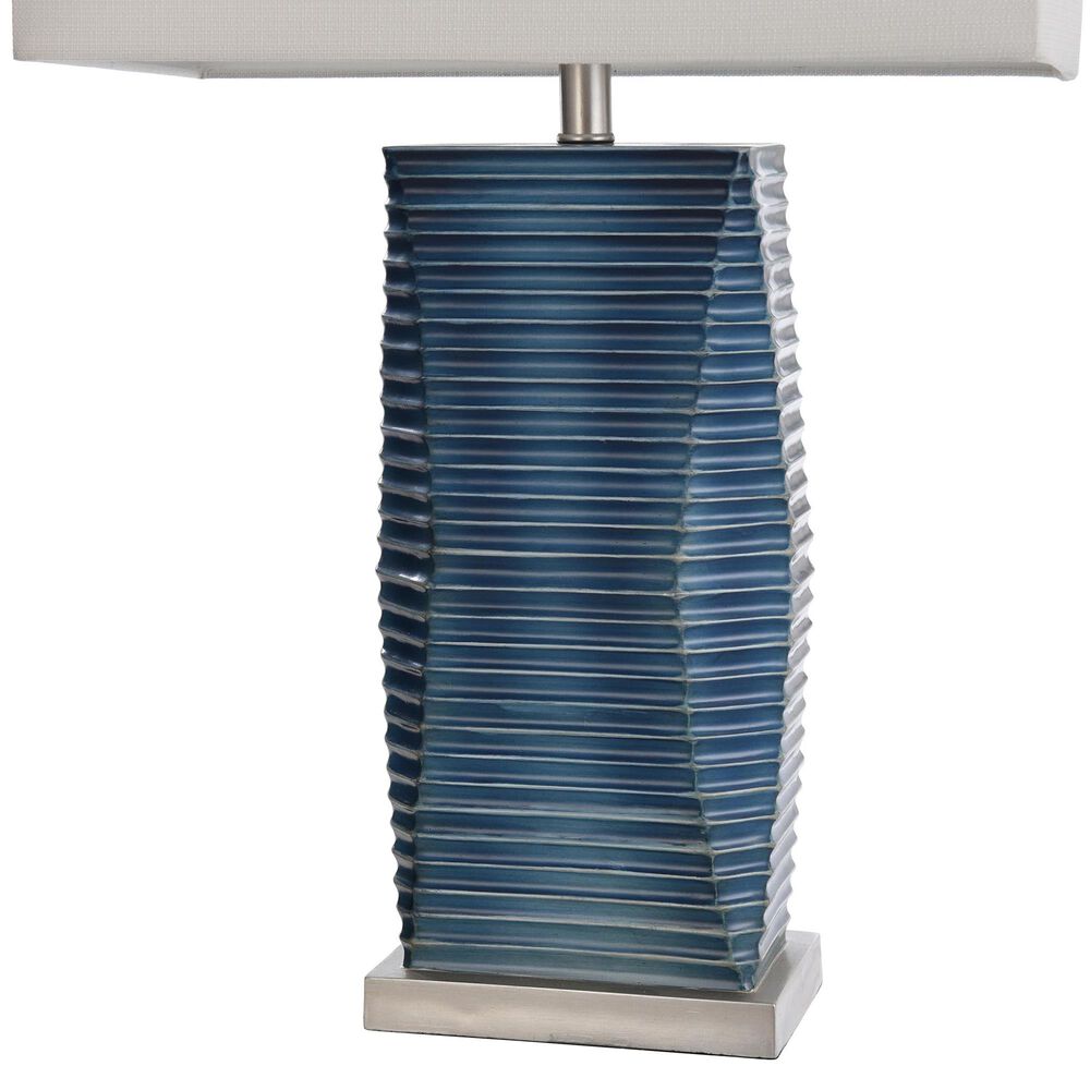 Flair Industries Table Lamp with Steel Base in Thame Blue, , large