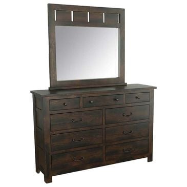 Tiddal Home Woodbury 9-Drawer Dresser and Mirror in Vintage Pine, , large
