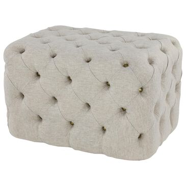 Maple and Jade Rectangular Ottoman in Beige, , large