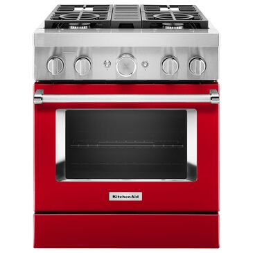 KitchenAid 30" Professional Smart Dual Fuel Range in Passion Red, , large