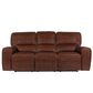 Italiano Furniture Leather Power Recliner Sofa with Power Headrest in Brown, , large