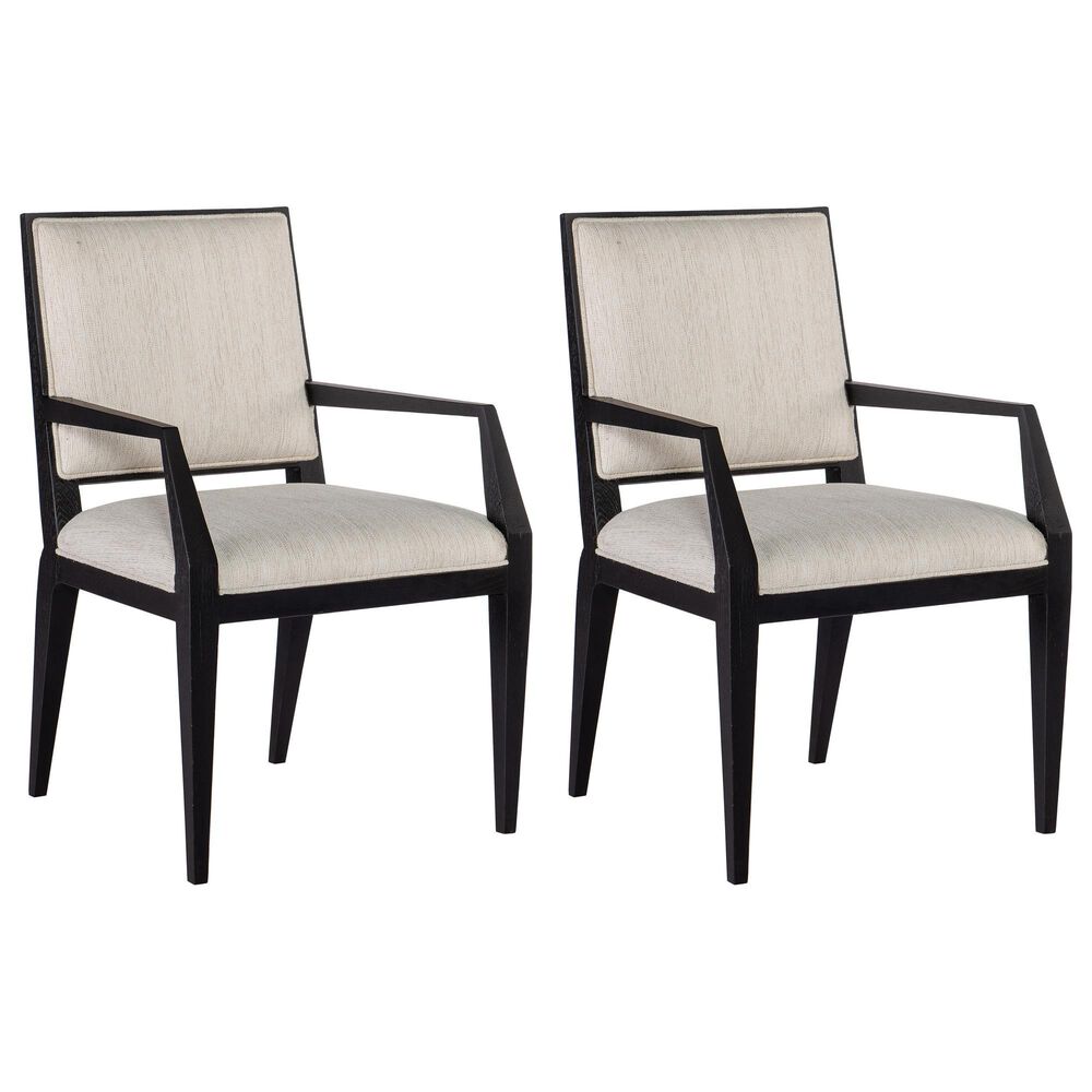 Hooker Furniture Linville Falls Linn Cove Upholstered Arm Chair in Black (Set of 2), , large