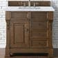 James Martin Brookfield 36" Single Bathroom Vanity in Country Oak with 3 cm Carrara White Marble Top and Rectangle Sink, , large