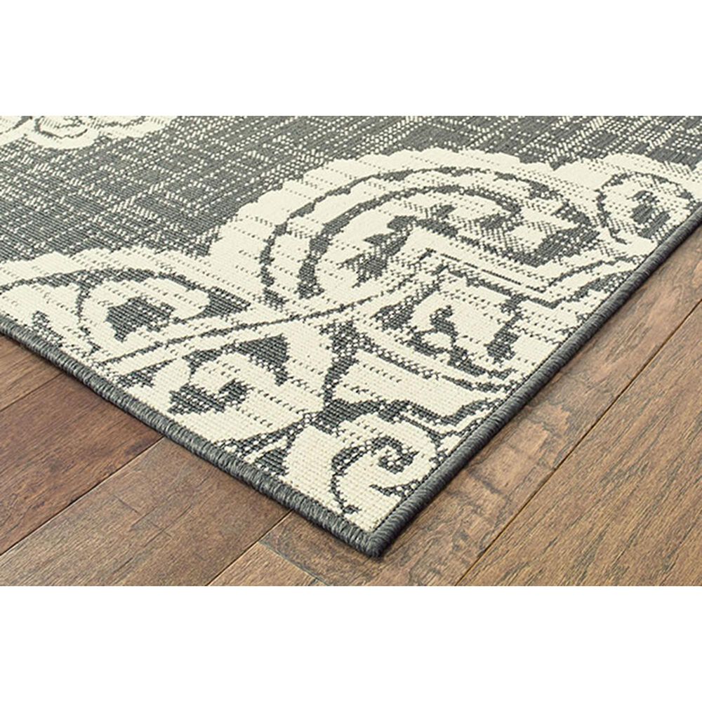 Oriental Weavers Marina 5929E 1&#39;9&quot; x 3&#39;9&quot; Grey and Ivory Runner, , large