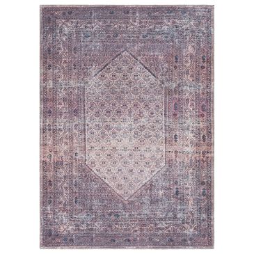 37B Colin 9"3" x 12" Plum, Ink Blue, Dusty Pink and Cream Area Rug, , large