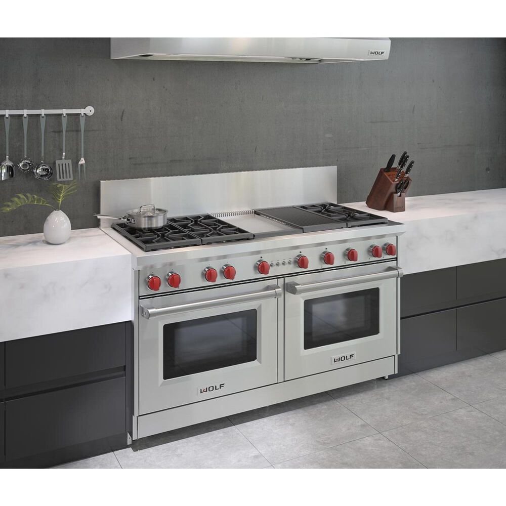 Wolf 60" Professional Gas Range Double Oven | Nebraska Furniture Mart