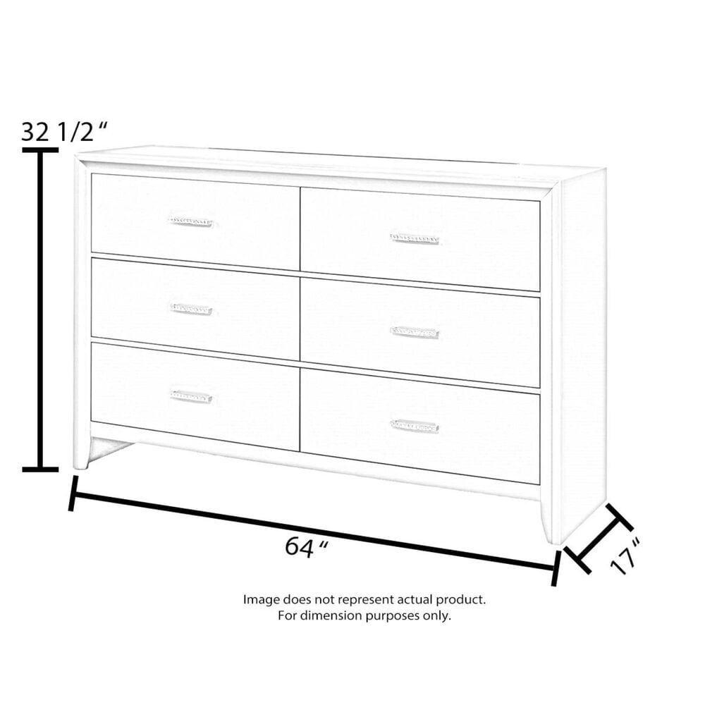 Pacific Landing Jessica 6-Drawer Dresser in Cappuccino, , large