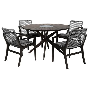 Blue River Sachi and Brighton 5-Piece Patio Dining Set in Gray and Dark Eucalyptus, , large